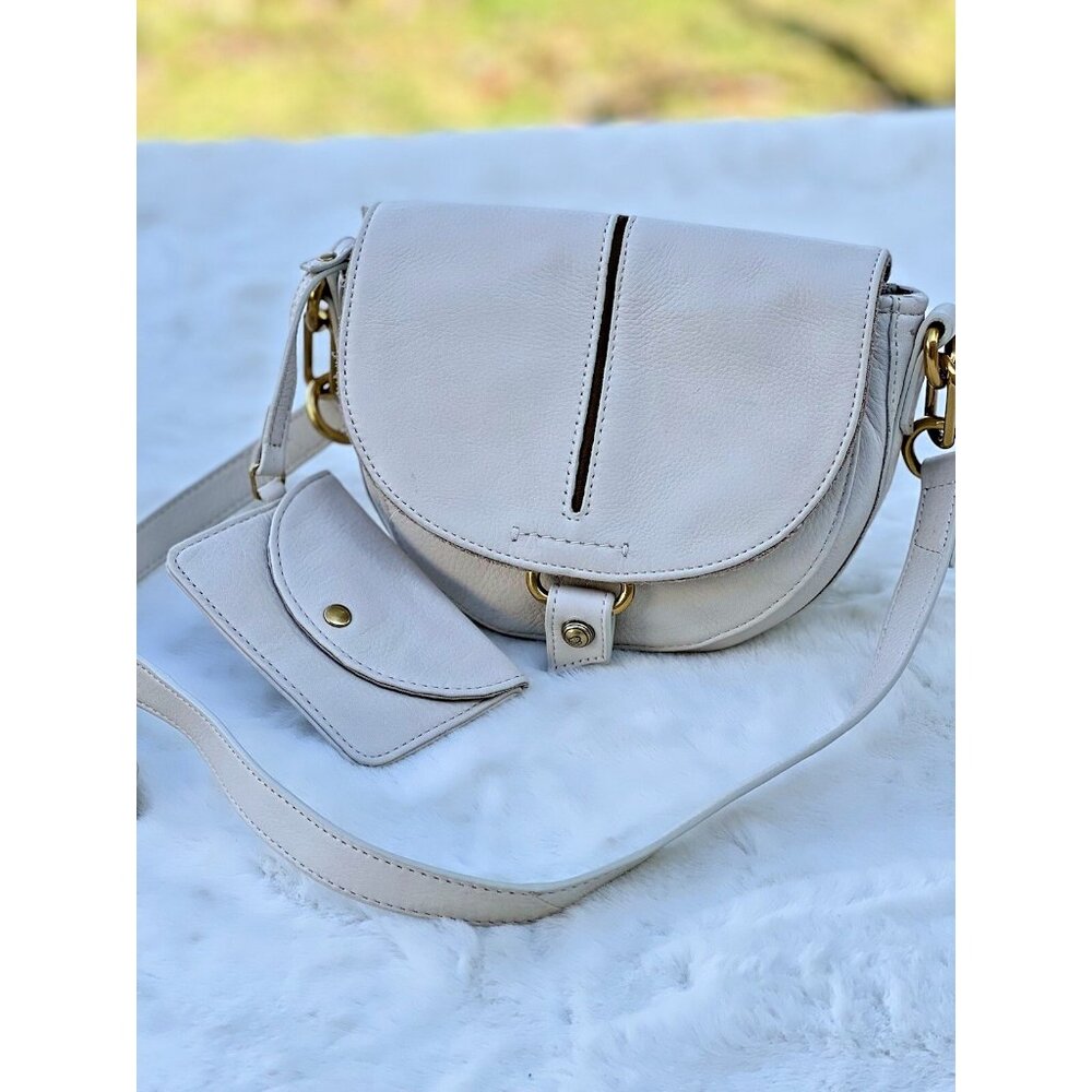 ALCO Leather Saddle Bag - Azalea stone color crossbody bag B000118